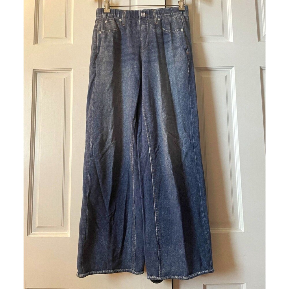 rag & bone New York Miramar Wide Leg Terry Sweatpant Jeans Size XS Elastic Waist